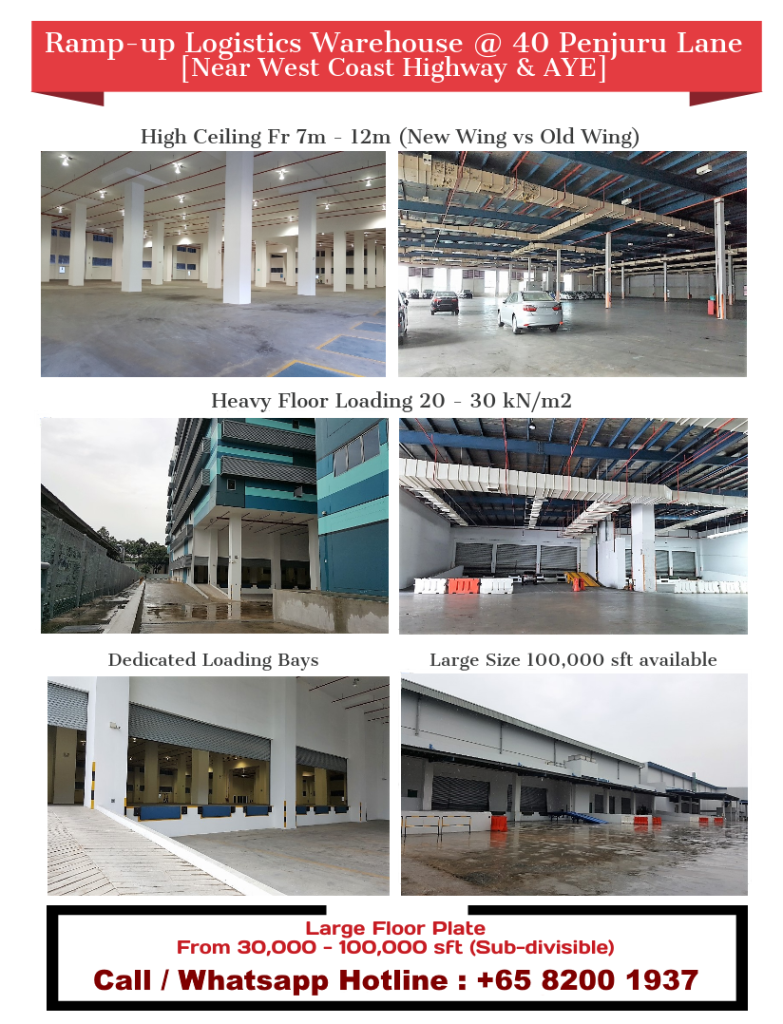 Large warehouse for rent at Jurong