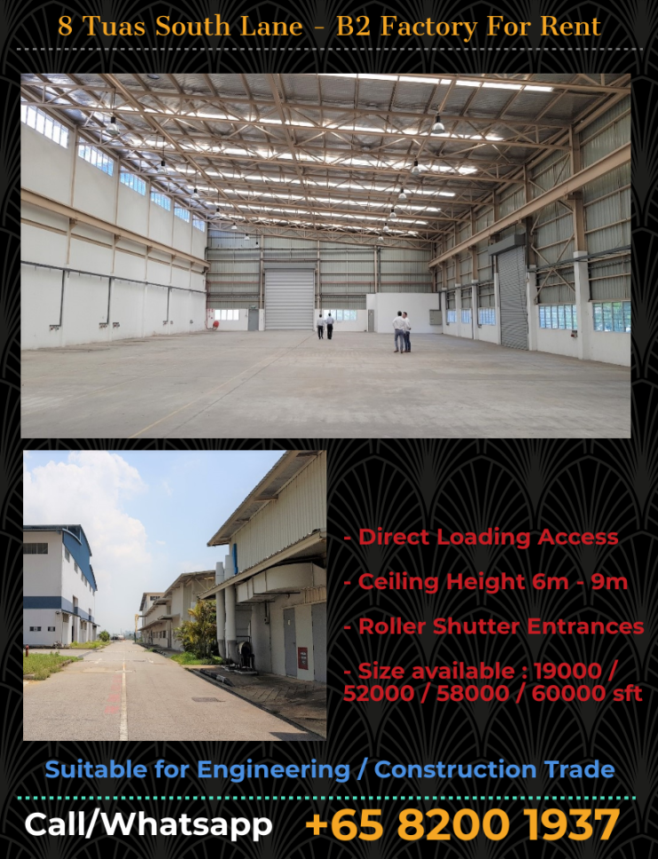 Tuas factory for rent