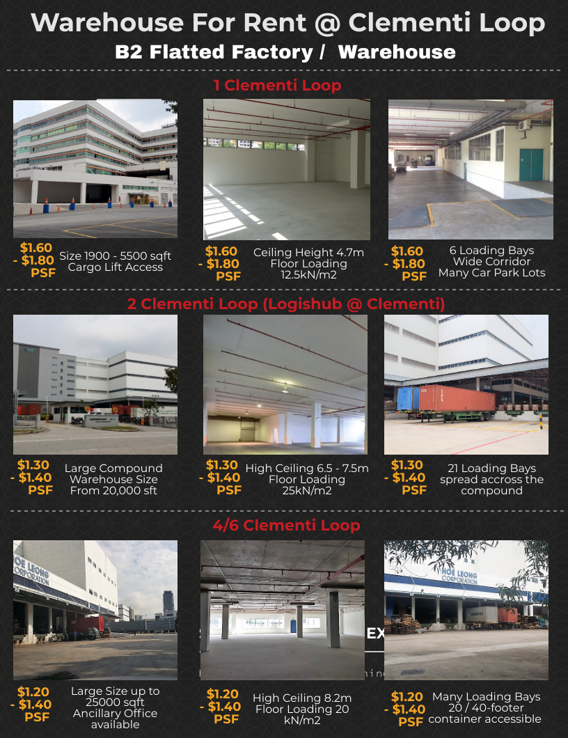 Large Logistic Warehouse For Rent at Clementi