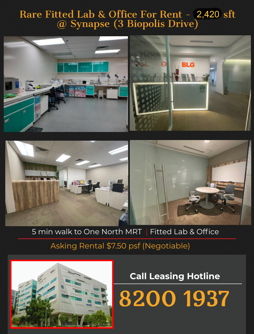 Lab for Rent One North Biopolis
