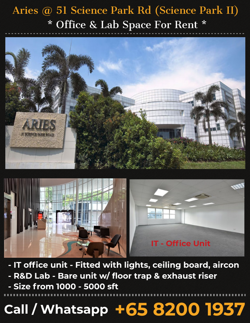 Science Park 2 lab for rent at The Aries