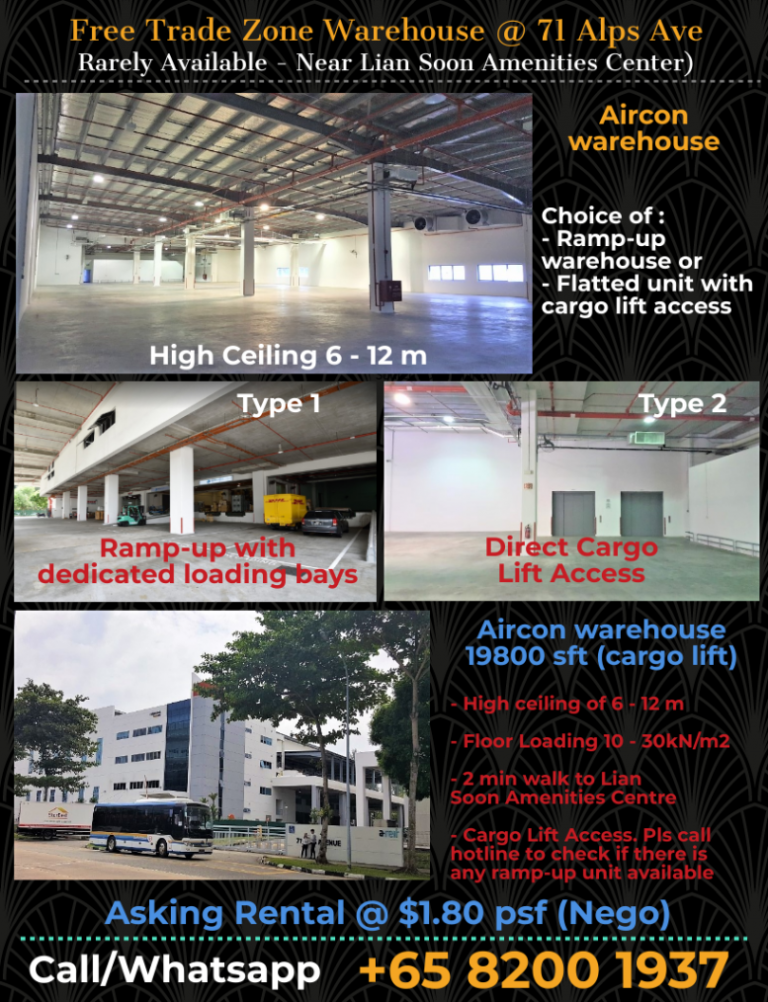 Free Trade Zone Singapore Warehouse For Rent @ Alps 