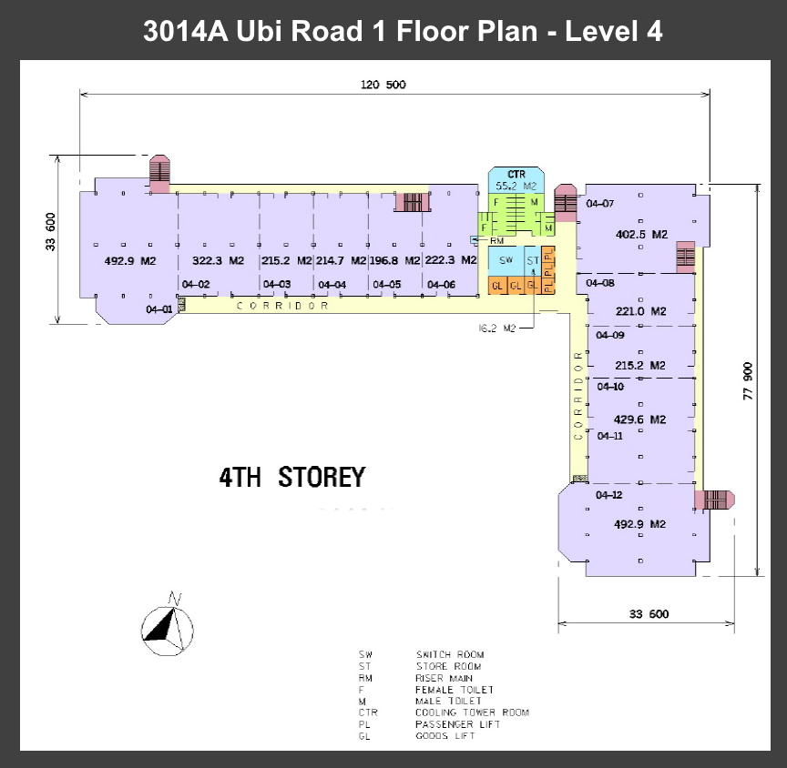 3014A Ubi Road warehouse rental floor plan