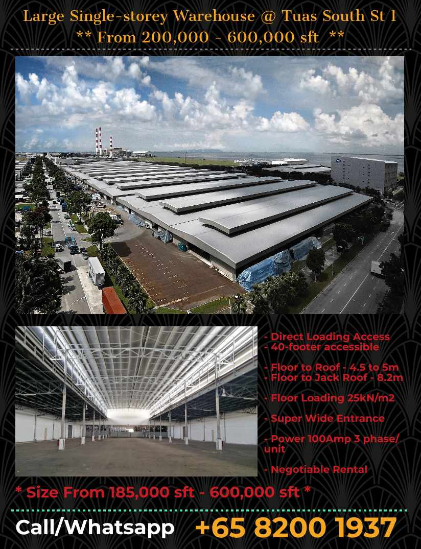 Tuas South warehouse for rent