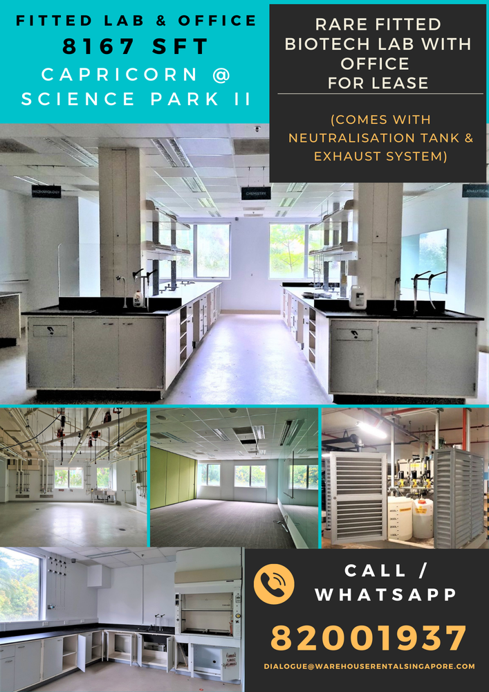 fitted lab science park for rent
