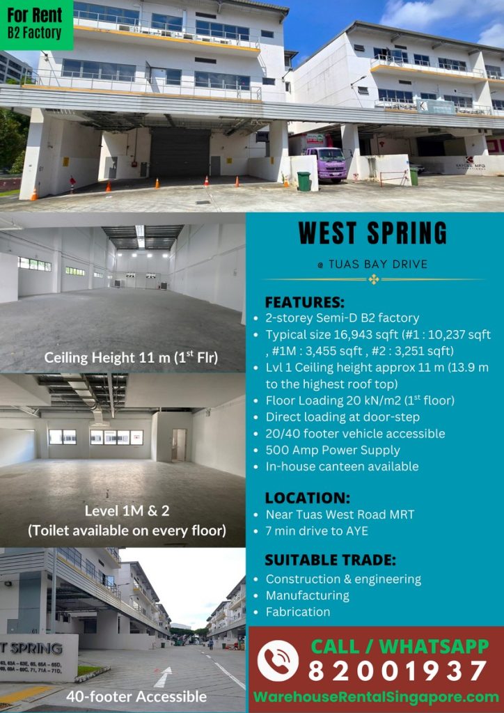 Tuas factory for rent at West Spring
