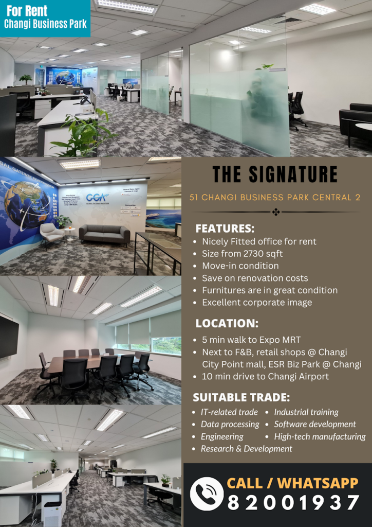 Fitted Office For Rent Changi Business Park